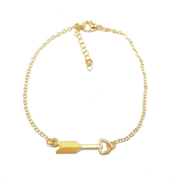 Women’s Gold heart arrow charm bracelet - Picture 1 of 4